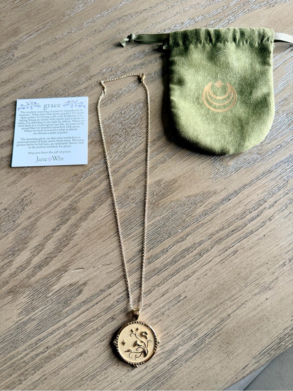 Jane Win Gold Floral Medallion Pendant Necklace